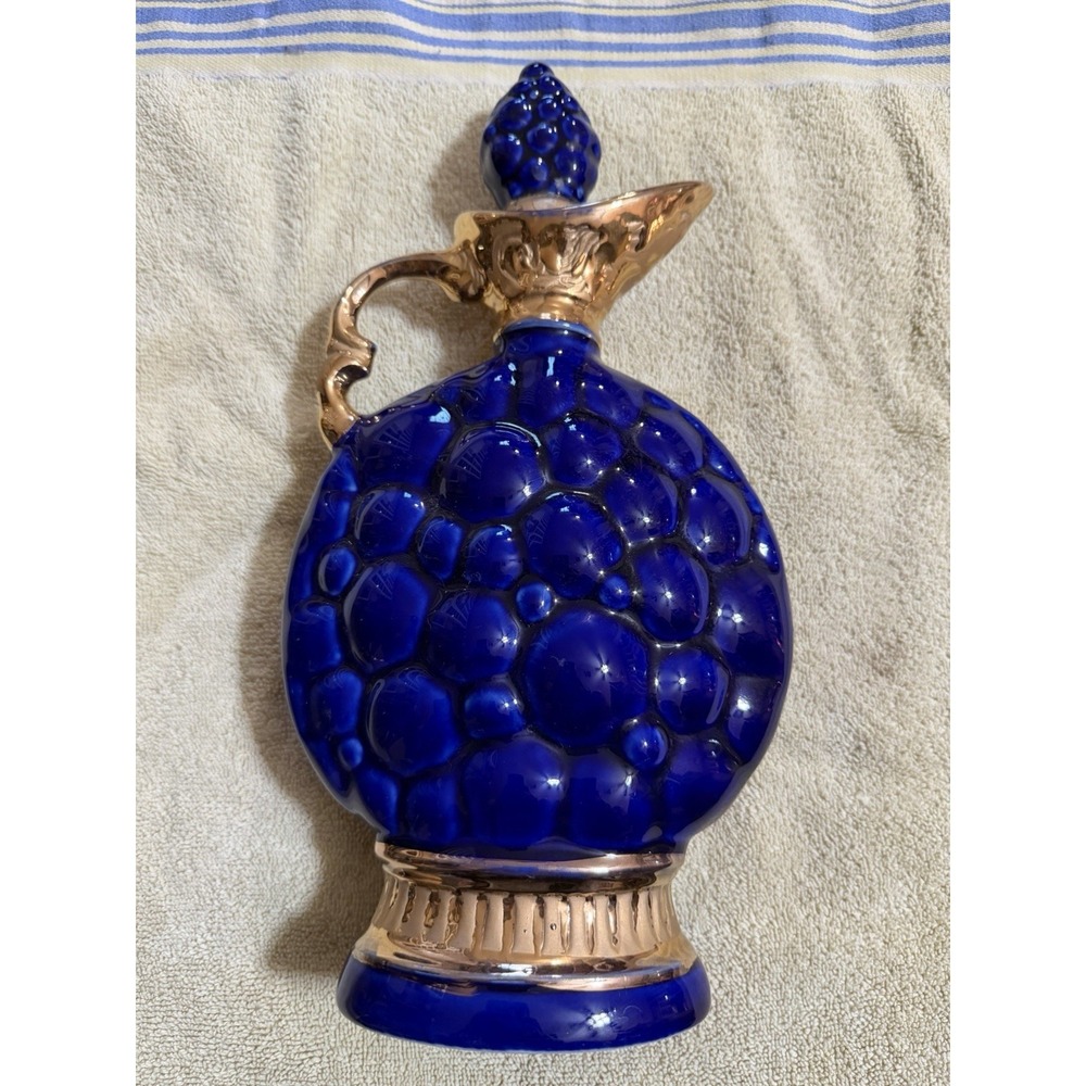 Vintage 1963 James Jim Beam Royal Blue & Gold Decanter Regal China Empty